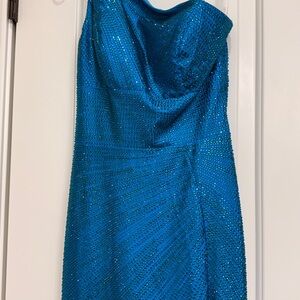 Sherri Hill Dazzling Blue One-Shoulder Dress